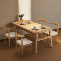 Corrigan Studio 4 - Person Burlywood Manufactured Wood Rectangular Dining Table Set
