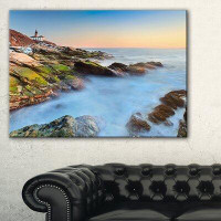 Made in Canada - Design Art Beavertail Lighthouse During Winter - Wrapped Canvas Photograph Print