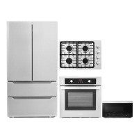 Cosmo 4 Piece Kitchen Package 30" Gas Cooktop 24" Single Electric Wall Oven 30" Over-the-range Microwave & Energy Star F