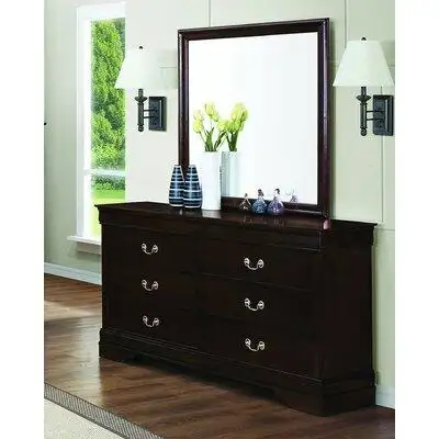 Canora Grey Millsaps 6 Drawer Double Dresser with Mirror