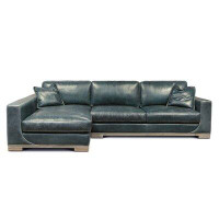 Eleanor Rigby Cassidy Genuine Leather Square Arm Sectional