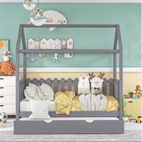 Harper Orchard Twin Size House Bed With Trundle,bed, Child, Adult, Comfortable Sleep, House Style,white