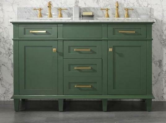 30, 36, 54, 60, 72 & 80 Green Vogue Vanity w 2 Top Choices  (Blue Limestone or Carrara White Marble)(Mirror, OJ & Linen) in Cabinets & Countertops