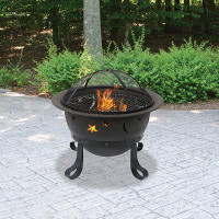 Endless Summer Endless Summer, 29" Round Oil Rubbed Bronze Wood Burning Outdoor Fire Pit with Stars and Moons