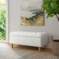 HomePop Upholstered Flip Top Storage Bench