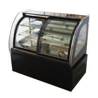 Open Box 220v Commercial Curved Countertop Refrigerated Cake Bakery Display Case Cabinet 210081