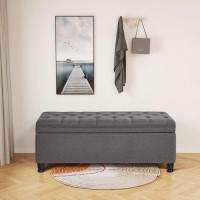 Latitude Run® 45" W Upholstered Flip Top Storage Bench With Tufted Seat