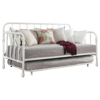 17 Stories Marina Twin Metal Daybed with Trundle Black