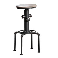 Williston Forge Round Wooden Swivel Counter Stool With Padded Seat And Back 94