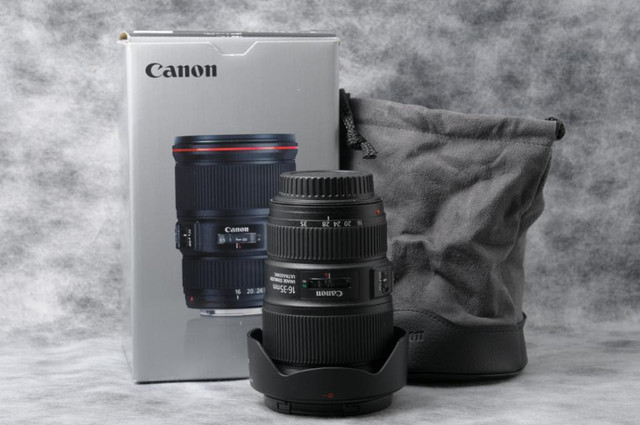Canon EF 16-35mm F/4L IS USM + Lens Hood + Lens Bag-Used (ID: 1702)   BJ Photo- Since 1984 in Cameras & Camcorders