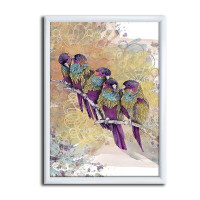 Made in Canada - East Urban Home 'Purple Parrots' - Picture Frame Print on Canvas