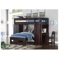 Harriet Bee Parkersburg Twin L Bed with Desk, Drawers and Shelves