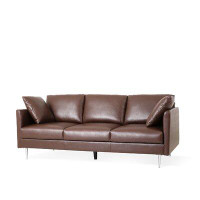 Orren Ellis 73" Faux Leather Square Arm Sofa