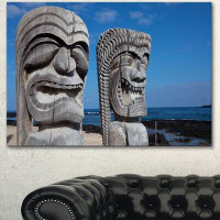Design Art Hawaiian Tiki Gods - Wrapped Canvas Photograph Print