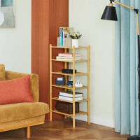 Latitude Run® Stackable Bamboo Shoe Rack - Versatile Organizer For Kitchen, Bathroom, Living Room