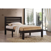 Red Barrel Studio Contemporary, Casual Style , Queen Bed In Espresso, With Wooden Slatted Headboard, Low Profile Footboa
