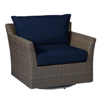 Summer Classics Outdoor Club Glider Wicker Chair with Cushions
