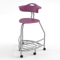 Haskell Education 360 Stool With Back, Bookbag Rack, 30"H, Compression Casters