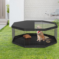 WORACO Collapsible Kennel, Pet Pen, For Camping, Top Cover And Bottom Pad, Crate Kennel, Indoor Outdoor Kennel
