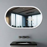 Orren Ellis Miroir de salle de bain 28 * 40 pouces avec lumières, miroir à DEL antibuée à intensité variable pour contrô