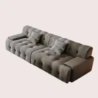 ABPEXI 86.59" LightGray Knitted Fabric Modular Sofa cushion Loveseat