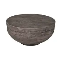 Joss & Main Tera Solid Wood Drum Coffee Table