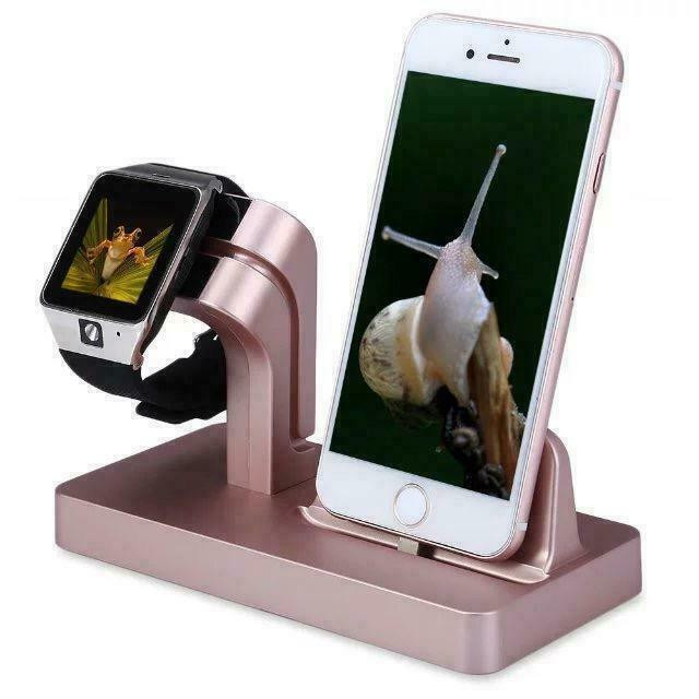 iPHONE  X , iPHONE 8/8PLUS AND WATCH CHARGER  DOCK STATION . 4 COLOURS AVAILABLE BLACK WHITE GOLD ROSE GOLD  in Cell Phone Accessories in City of Montréal - Image 2