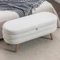 Ivy Bronx Storage Bench Bedroom Bench With Wood Legs