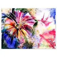Made in Canada - Design Art Flowers in a Collage Graphic Art on Wrapped Canvas