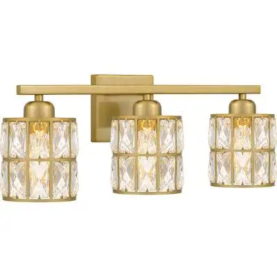 Add instant mystique and luxury above a bathroom vanity with the Gibson bath light. Clear beveled cr...