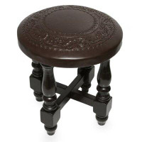 World Menagerie Moulin Wood Accent Stool