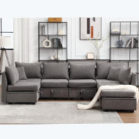 Ebern Designs Modular Sectional Sofa, Convertible U Shaped Sofa Couch with Storage