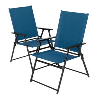 Arlmont & Co. Raidan Fabric Patio Folding Chair Folding Chair Set