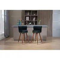 Mercer41 Counter Height Bar Stools Set Of 2 For Kitchen Counter Solid Wood Legs With A Fixed Height Of 360 Degrees