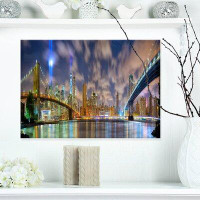 Design Art Manhattan in Memory of September 11 Cityscape Photographic Print on Wrapped Canvas