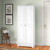 Andover Mills Burkhart Double Door Five-Tier Wardrobe Storage Cabinet White