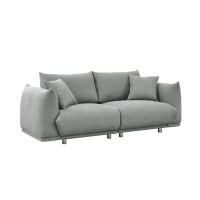 Latitude Run® Modern Fabric Loveseat Sofa Couch,Solid Wood Frame And Stable Metal Legs, 2 Pillows