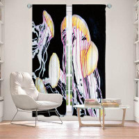 East Urban Home Lined Window Curtains 2-panel Set for Window Size by Marley Ungaro Sea Life- Jelly Fish