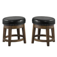 Red Barrel Studio Set Of 2 24 -Inches PU Swivel Stool In Olive Green