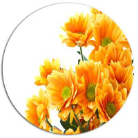 Made in Canada - Design Art 'Orange Flowers Chrysanthemum' Photographic Print on Metal