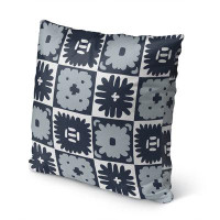 Bungalow Rose FLORAL GRID GREY Indoor|Outdoor Pillow By Becky Bailey