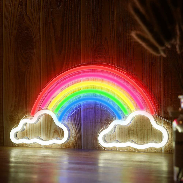 NEW RAINBOW NEON SIGN LED WALL ART WN12 in Outdoor Lighting in Alberta - Image 2