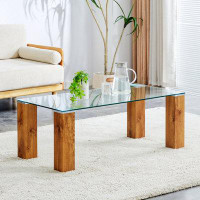 Wrought Studio Glass-Top Coffee Table