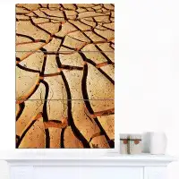 Design Art 'Cracked Brown Drought Land' 3 Piece Photographic Print on Wrapped Canvas Set
