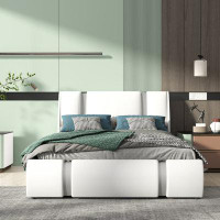 Ivy Bronx Keyshon Full Size Upholstered Faux Leather Platform Bed With A Hydraulic Storage System