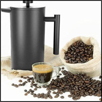 BOARDS & BERRIES LLC Kitchen Coffee Maker Stainless Steel-2 Extra Filter - French Press Coffee Maker