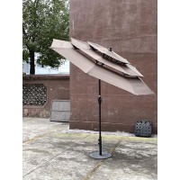 wtressa 9Ft 3-Tiers Outdoor Patio Umbrella With Crank And Tilt And Wind Vents