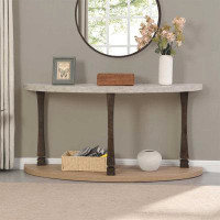 Charlton Home Semi Circle Demilune Sofa Table For Small Hallway Entryway Space, Half Moon Sturdy Console Table
