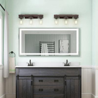 Wrought Studio Wall Mounted LED Bathroom Frameless Mirror With Touch Switch Memory Mirror, Anti-Fog