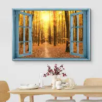 IDEA4WALL Window View Autumn Fall Spring Season Sunset Forest Nature Pictures Scenic Landscape